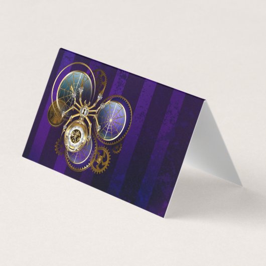 Steampunk Spider on Purple 名刺 (裏面)