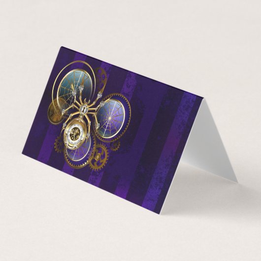 Steampunk Spider on Purple 名刺 (正面)
