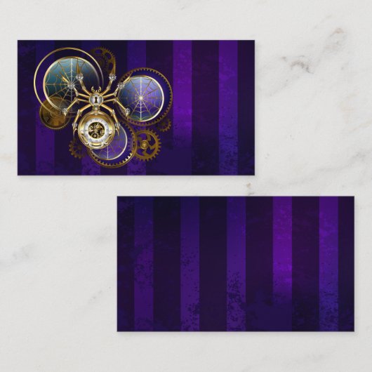 Steampunk Spider on Purple 名刺 (正面/裏面)
