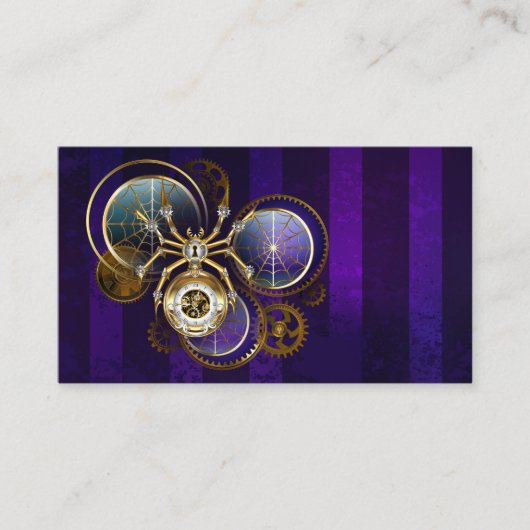 Steampunk Spider on Purple 名刺 (正面)
