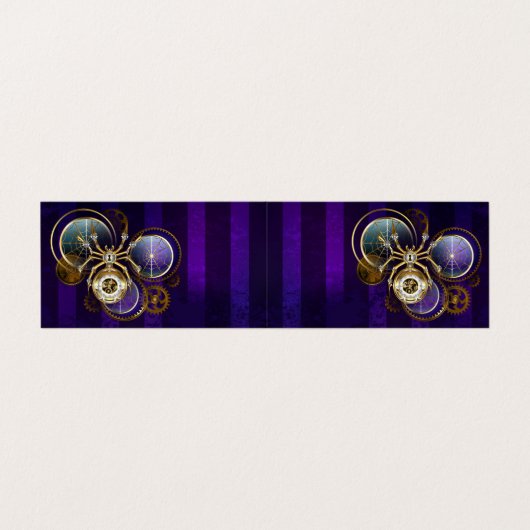 Steampunk Spider on Purple 名刺 (外部フラット)