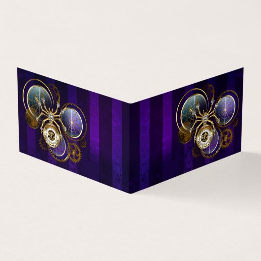 Steampunk Spider on Purple 名刺 (外部)