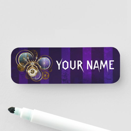 Steampunk Spider on Purple 名札 (インサイチュ)