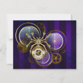 Steampunk Spider on Purple 招待状 (正面)