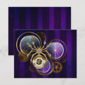 Steampunk Spider on Purple 招待状 (正面/裏面)