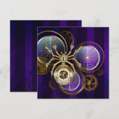 Steampunk Spider on Purple 招待状 (正面/裏面)