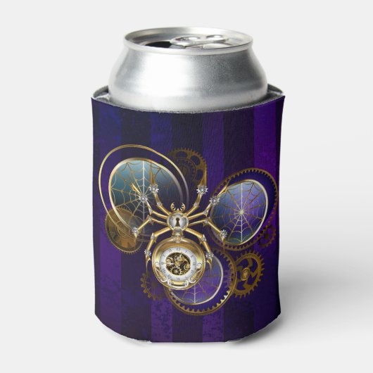 Steampunk Spider on Purple 缶クーラー (缶正面)