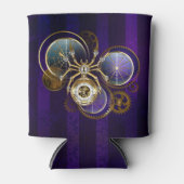 Steampunk Spider on Purple 缶クーラー (正面)