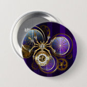 Steampunk Spider on Purple 缶バッジ (正面&裏面)