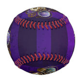 Steampunk Spider on Purple 野球ボール (正面)