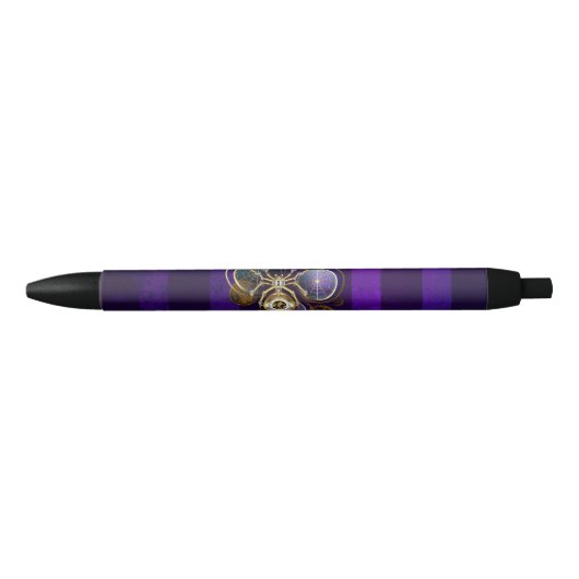 Steampunk Spider on Purple 黒ボールペン (正面)