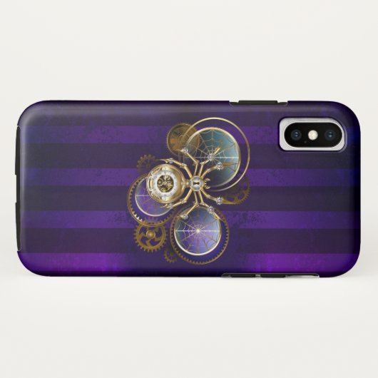 Steampunk Spider on Purple Case-Mate iPhoneケース (裏面(横))