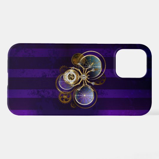 Steampunk Spider on Purple iPhoneケース (裏面横)