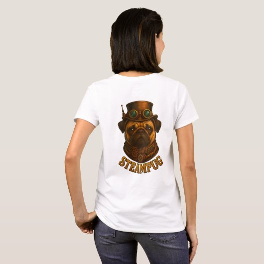 Steampunk SteamPug T Shirt - unique Steampunk dog! Tシャツ (裏面フル)