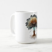 Steampunk Temporal Bloom: Mechanical Nature Engine コーヒーマグカップ (正面左)