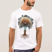 Steampunk Temporal Bloom: Mechanical Nature Engine Tシャツ (正面)