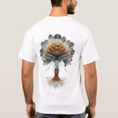 Steampunk Temporal Bloom: Mechanical Nature Engine Tシャツ (裏面)