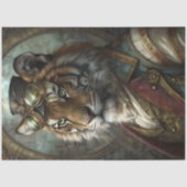 Steampunk Tiger Whimsical Vintage Animal Decoupage 薄葉紙 (正面)