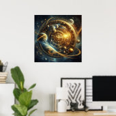 Steampunk/Time Machine、Time/宇宙/Continuum 6003X ポスター (ホームオフィス)