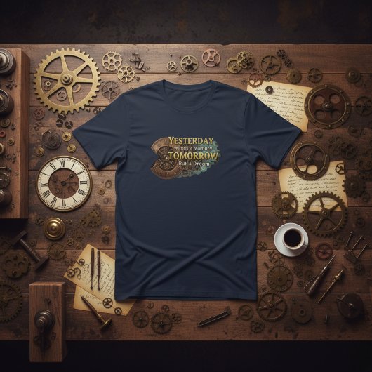 Steampunk Time Machine - Yesterday & Tomorrow Navy Tシャツ