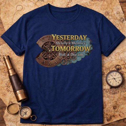 Steampunk Time Machine - Yesterday & Tomorrow Navy Tシャツ