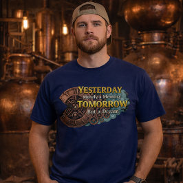 Steampunk Time Machine - Yesterday & Tomorrow Navy Tシャツ