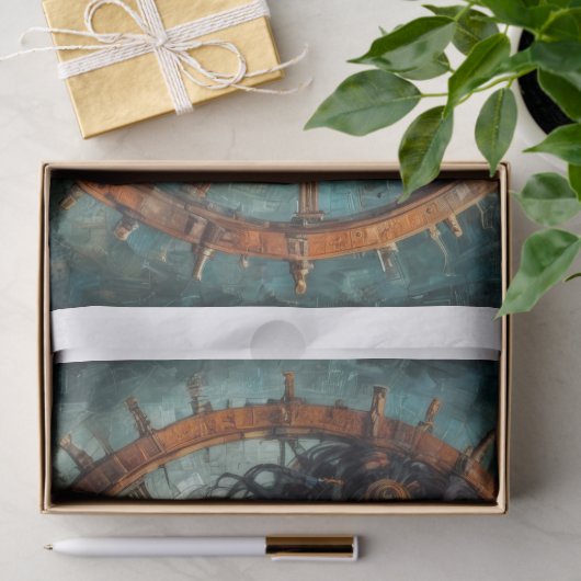 Steampunk Timekeeper Portrait Decoupage 薄葉紙 (ギフト)