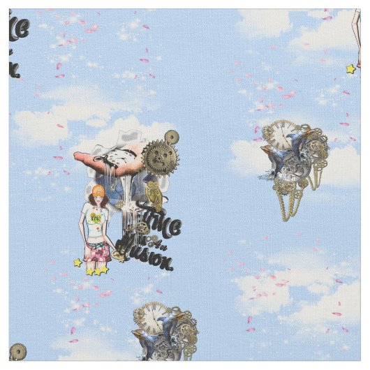 Steampunk Timeless Wedding Partyカードとギフト ファブリック (クローズアップ)