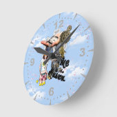 Steampunk Timeless Wedding Partyカードとギフト ラウンド壁時計 (傾斜)