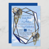 Steampunk Timeless Wedding Partyカードとギフト 招待状 (正面/裏面)