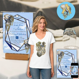 Steampunk Timeless Wedding Partyカードとギフト 案内ポストカード