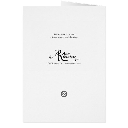 "Steampunk Trickster" - Raven Card (裏面)