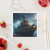 Steampunk Tugboat On A Cloudy Day Mousepad スタンダードカクテルナプキン (インサイチュ)