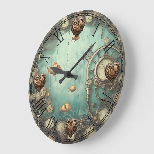 Steampunk Under Water Wall Clock ラージ壁時計 (傾斜)