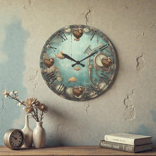 Steampunk Under Water Wall Clock ラージ壁時計