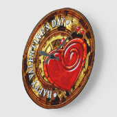 Steampunk Valentine 1A Wall Clockオプション ラージ壁時計 (傾斜)