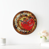 Steampunk Valentine 1A Wall Clockオプション ラージ壁時計 (ホーム)