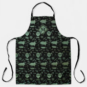 Steampunk Verdigris Bronze飛行船モノグラム エプロン (正面)
