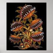 Steampunk Victorian Carnivorous Plant Venus Fly ポスター (正面)