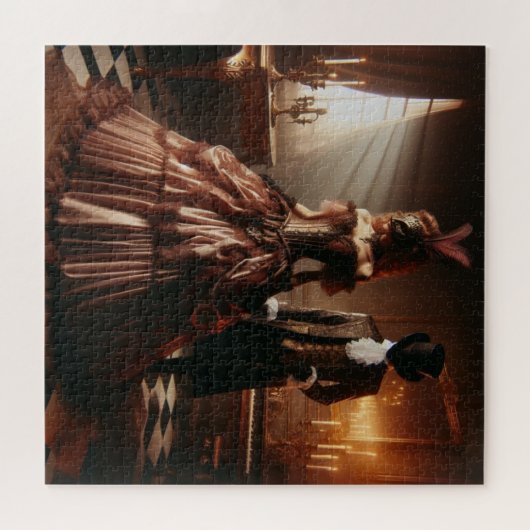 Steampunk Victorian Fantasy Art Masquerade ジグソーパズル (横)