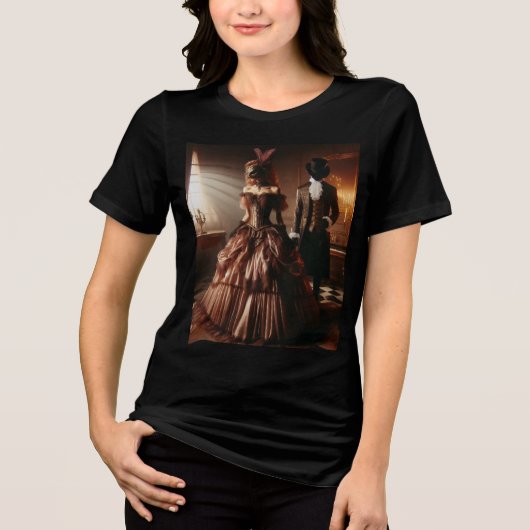 Steampunk Victorian Fantasy Art Masquerade  トライブレンドＴシャツ (正面)