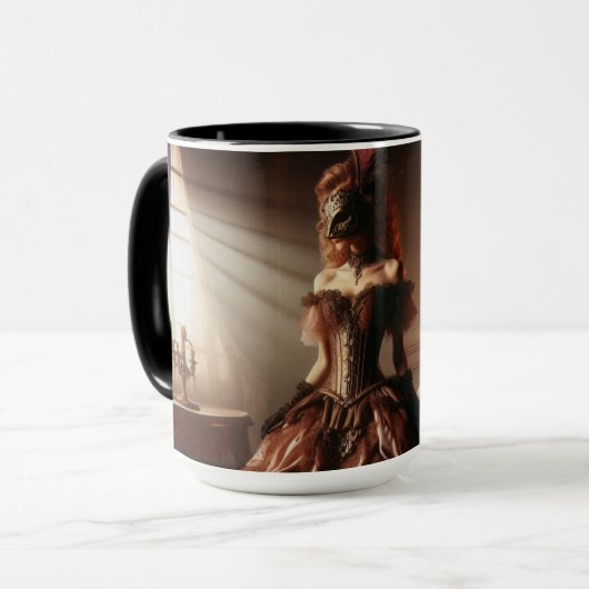 Steampunk Victorian Fantasy Art Masquerade  マグカップ (正面左)