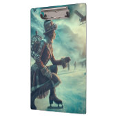 Steampunk Victorian Fantasy Winter Messenger クリップボード (左)