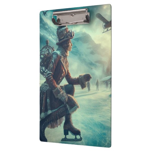 Steampunk Victorian Fantasy Winter Messenger クリップボード (左)