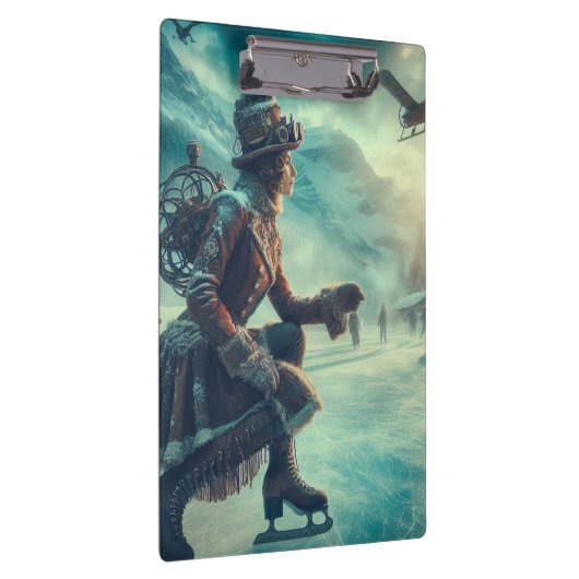 Steampunk Victorian Fantasy Winter Messenger クリップボード (右)