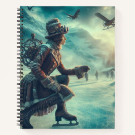 Steampunk Victorian Fantasy Winter Messenger ノートブック