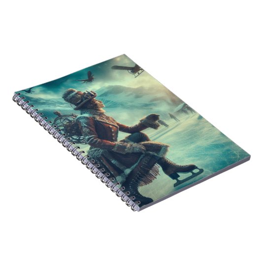 Steampunk Victorian Fantasy Winter Messenger ノートブック (右側)