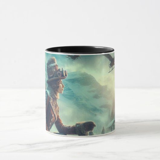 Steampunk Victorian Fantasy Winter Messenger マグカップ (中央)