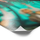 Steampunk Victorian Futuristic Green Dancer フォトプリント (角)