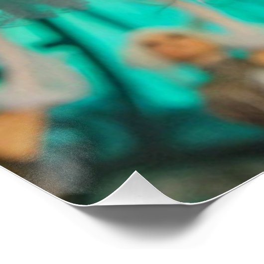 Steampunk Victorian Futuristic Green Dancer ポスター (コーナー)